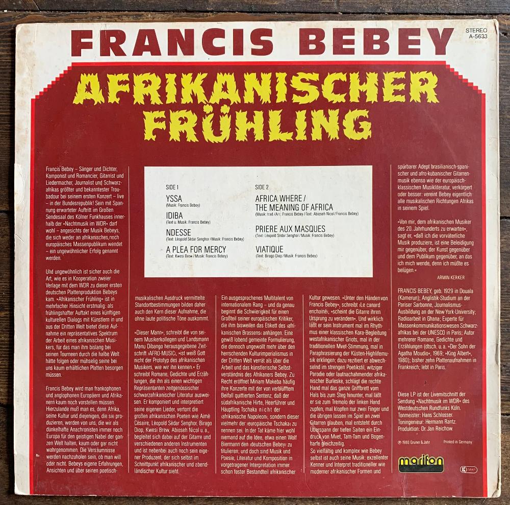 Francis Bebey - Afrikanischer Fruhling