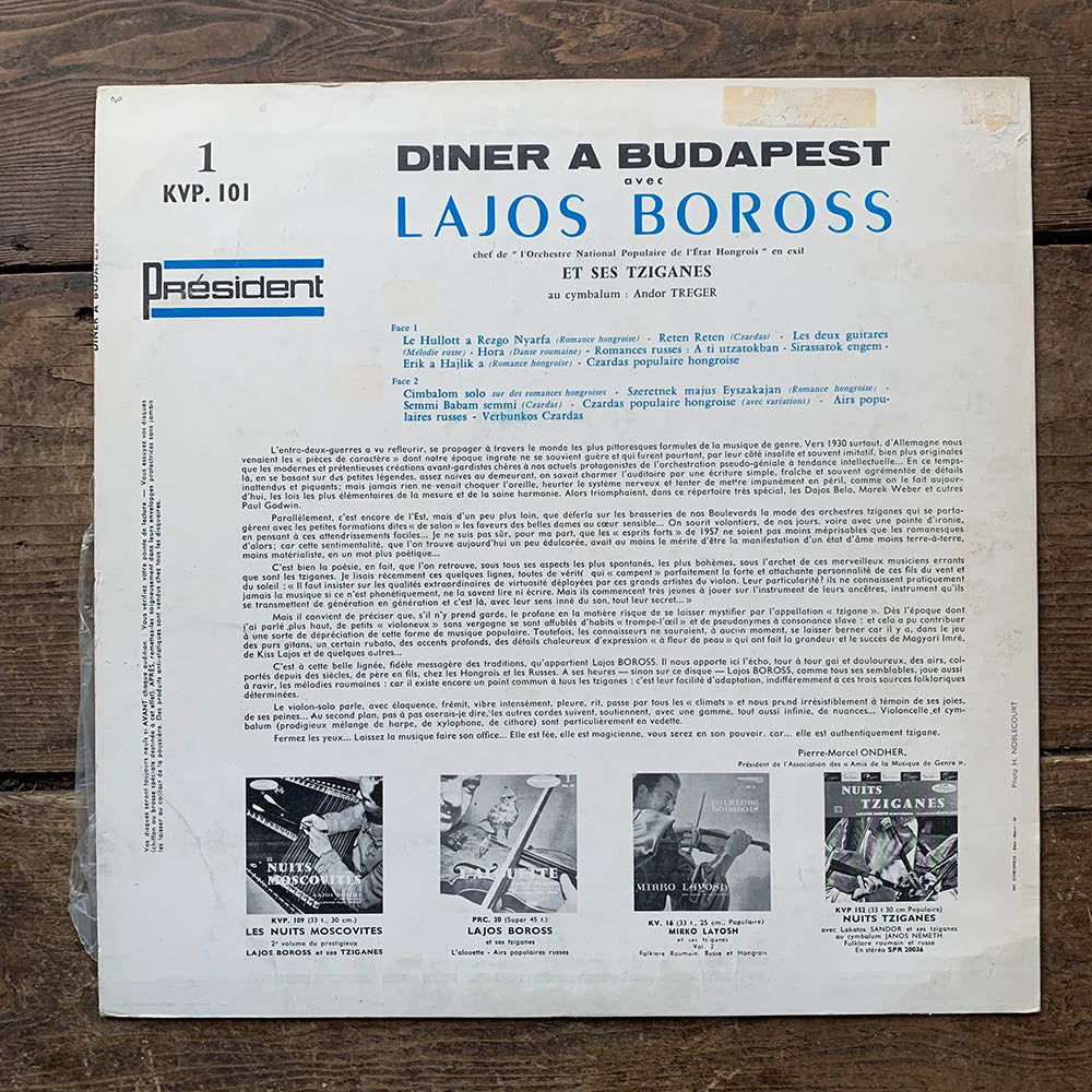 Lajos Boross Et Ses Tziganes, Andor Treger - Diner A Budapest