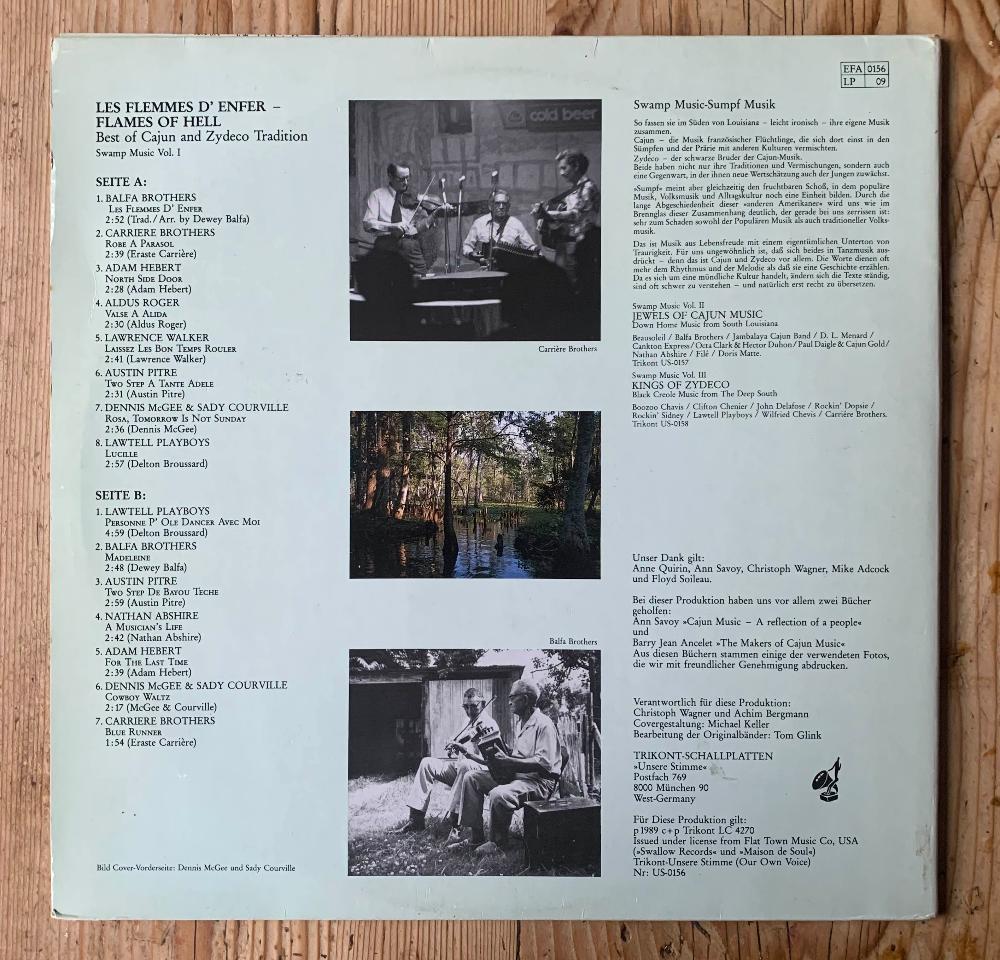 v/a - Les Flemmes D'Enfer - Flames Of Hell / Best Of Cajun And Zydeco Tradition: Swamp Music Vol.1