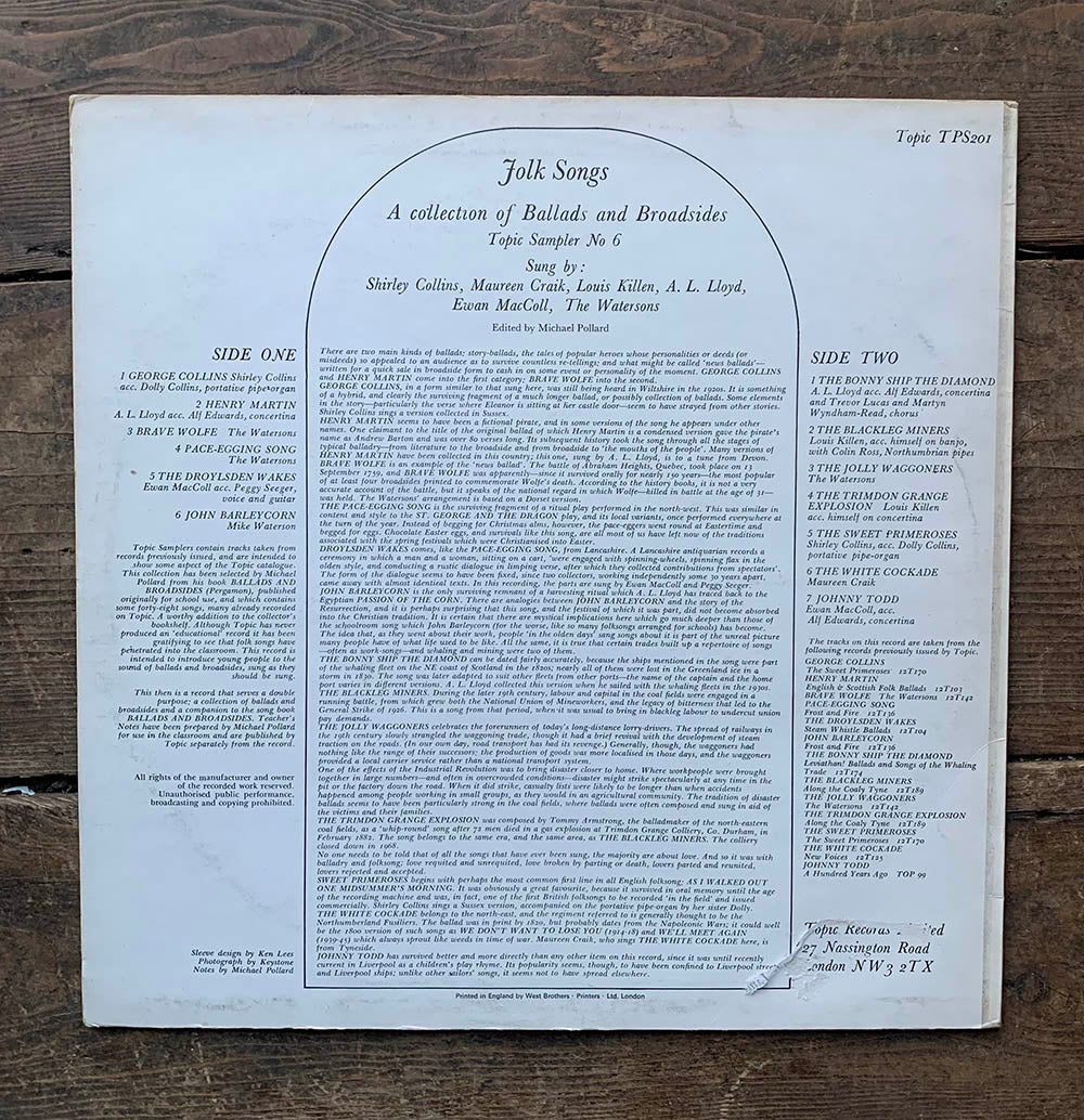 v/a - Folk Songs (A Collection Of Ballads And Broadsides) Topic Sampler – No 6