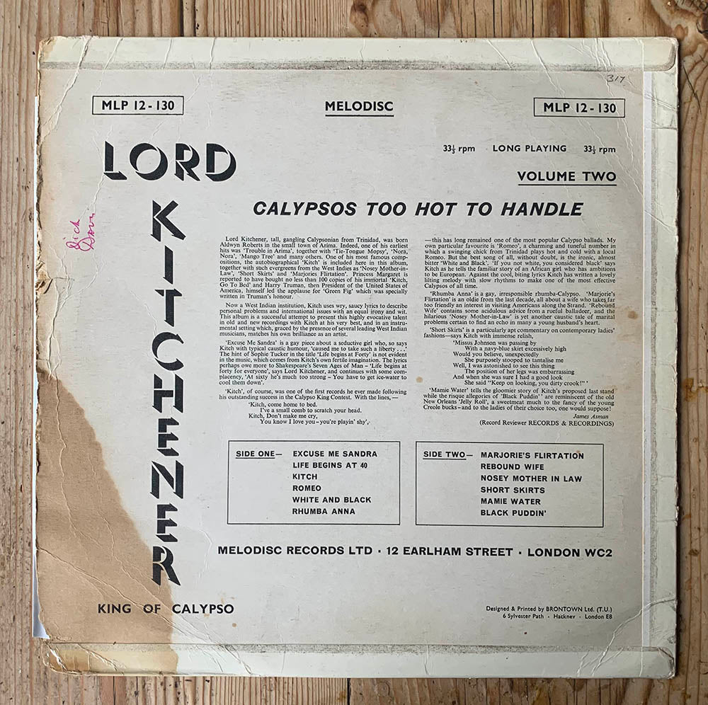 Lord Kitchener - Calypsos Too Hot To Handle Volume Two