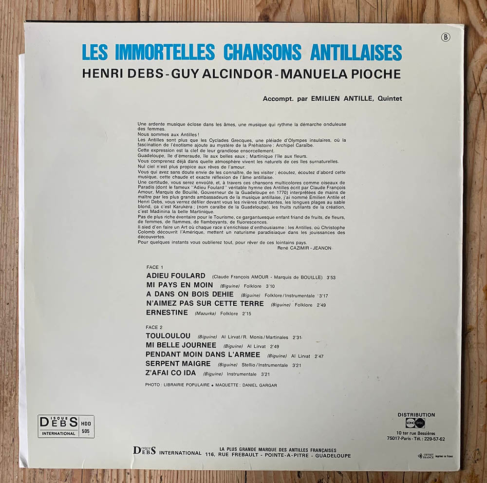 Henri Debs - Guy Alcindor - Manuela Pioche - Les Immortelles Chansons Antillaises