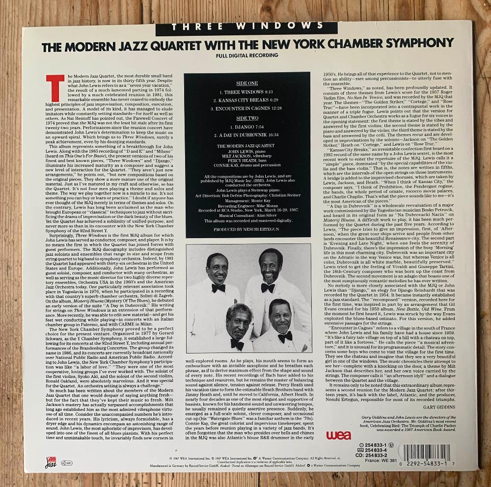 Modern Jazz Quartet - Three Windows