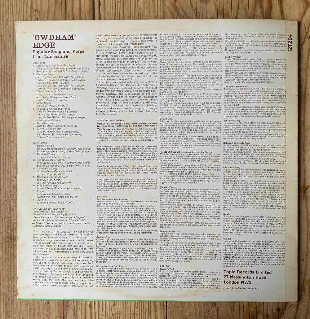 v/a - Owdham Edge: Popular song and verse from Lancashire